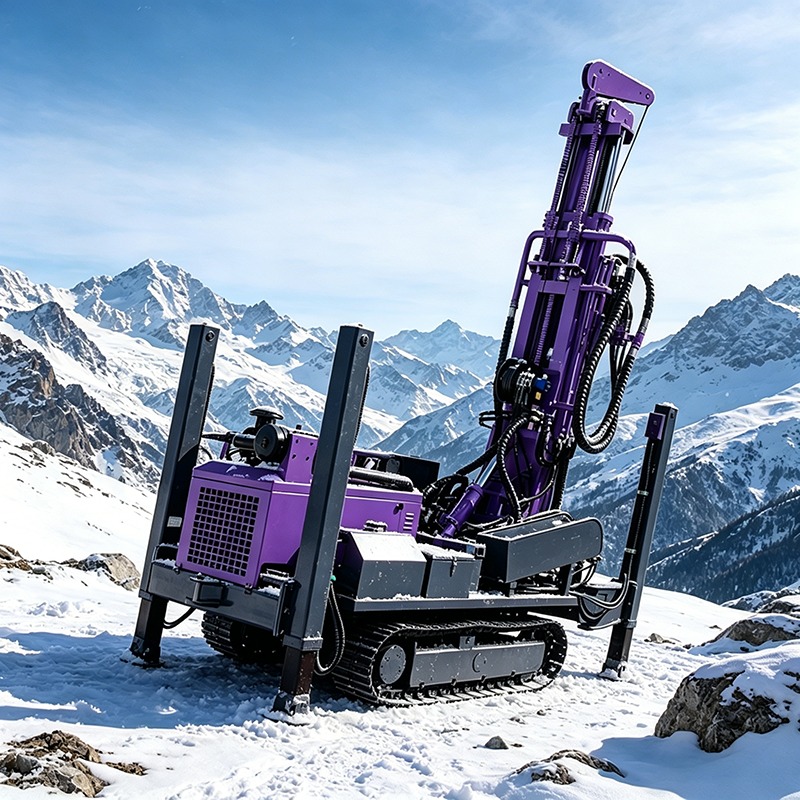 Heavy Equipment Drilling Rig - ヘビーデューティークローラー式水井戸掘削装置 500m 空気圧式コンプレッサー搭載 岩盤掘削機器 農村地域の飲料水用