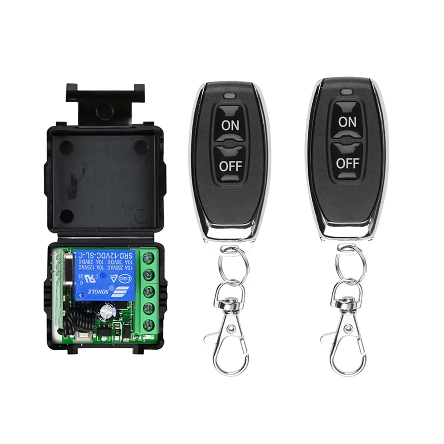 Heavy Equipment Garage - RF 433Mhz ユニバーサルゲートリモートコントロールスイッチ 10A リレーレシーバーミニモジュールリモートコントロール DC