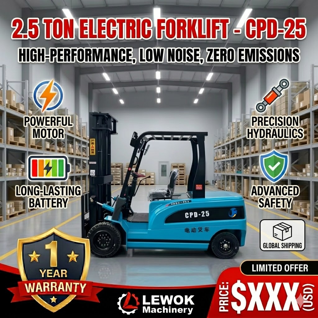 Heavy Equipment Forklift - 電動フォークリフトパレットスタッカー2.5トンリフトヘビーデューティートラック鉛蓄電池倉庫設備ソリッドタイヤCE認証フォークリフト