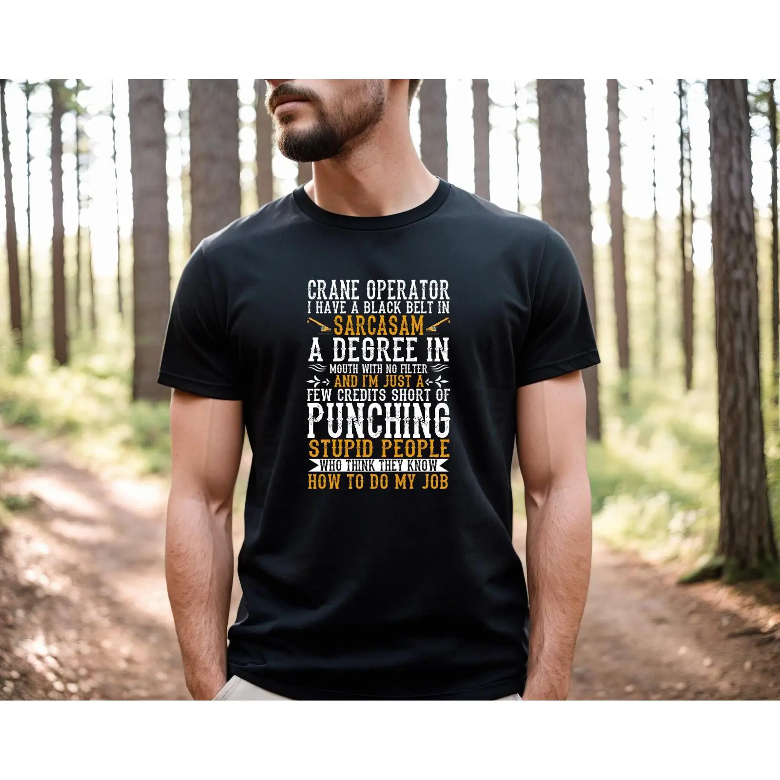 Heavy Equipment Quotes - クレーンオペレーターの皮肉な言葉を綴ったTシャツ 面白い重機関用機械の皮肉な言葉を綴ったトップス 建設作業員用 父の日 ヴィンテージ ウォッシュド加工