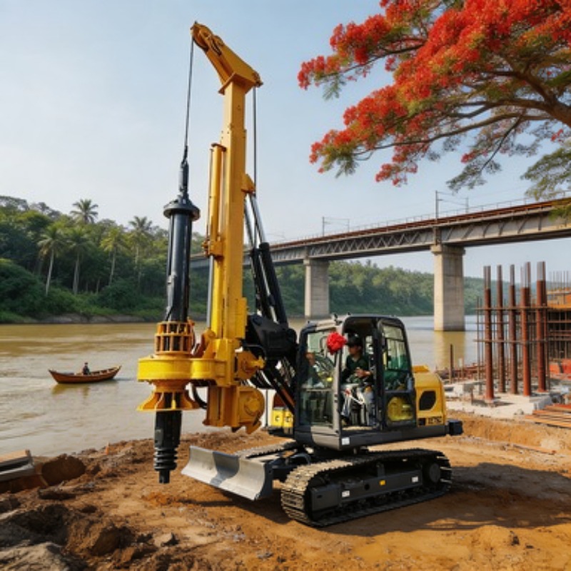 Heavy Equipment Drilling Rig - ヘビーデューティー回転式掘削リグ クローラー式ドリルリグ 掘削孔設備 トルク220kNm 深度70m インフラプロジェクト向け