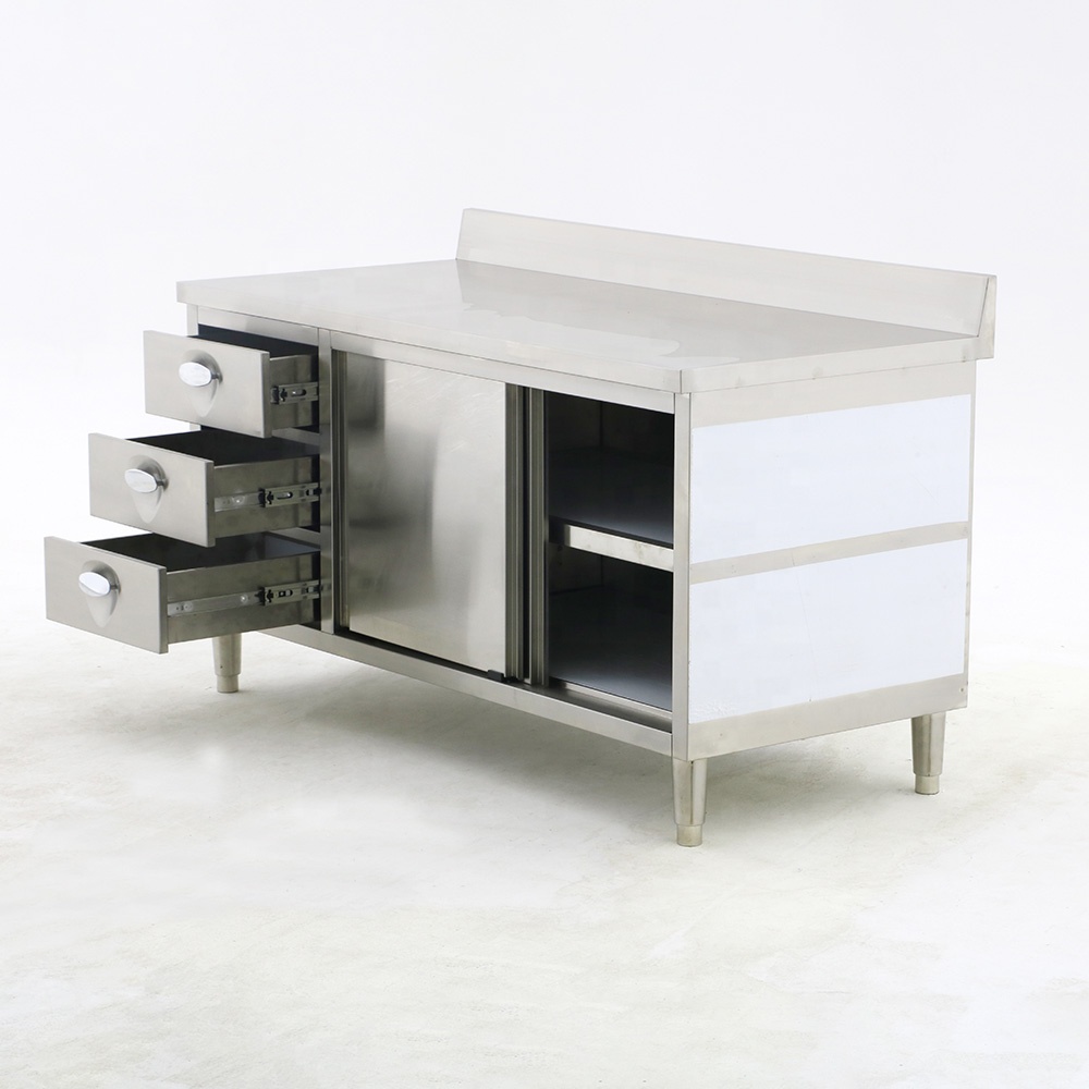 業務用頑丈ステンレス製厨房収納キャビネット スライドドア食器 - Heavy Equipment Kitchen のレビューと価格