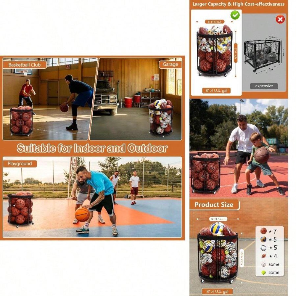 頑丈なボール収納カート（サッカー、バスケットボール、バレーボ - Heavy Equipment Garage のレビューと価格
