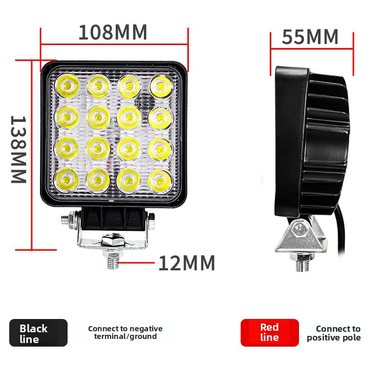48W 16LED 4インチ 12V 24V LED作業灯  - Heavy Equipment Forklift のレビューと価格