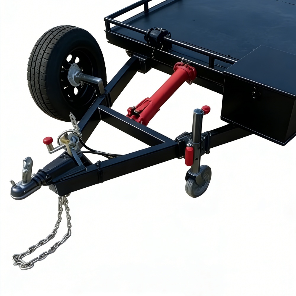 頑丈な二重車軸スチール製カーキャリアトレーラー、電子ブレーキ - Heavy Equipment Hauler のレビューと価格