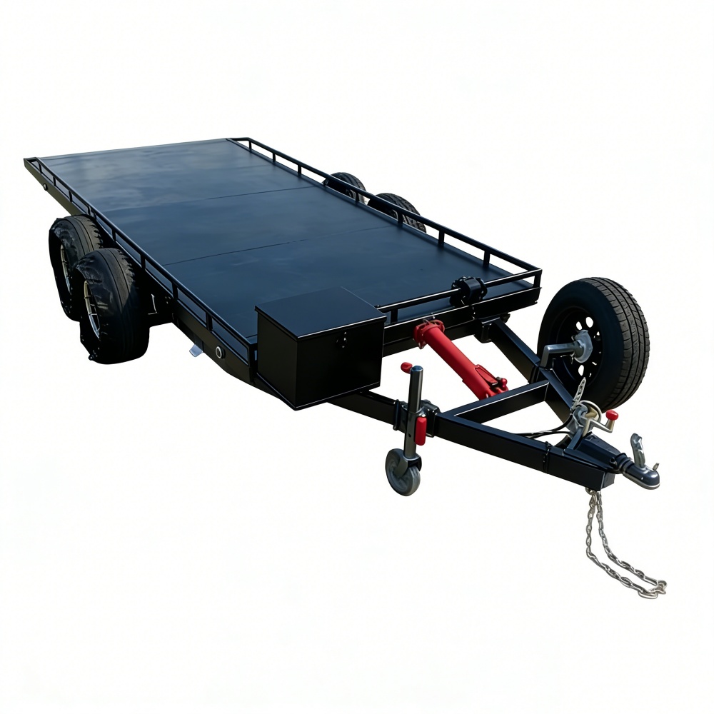 頑丈な二重車軸スチール製カーキャリアトレーラー、電子ブレーキ - Heavy Equipment Hauler のレビューと価格