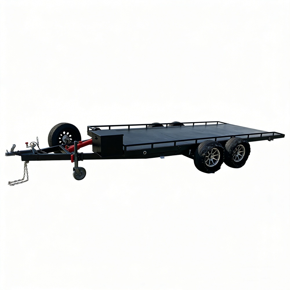 頑丈な二重車軸スチール製カーキャリアトレーラー、電子ブレーキ - Heavy Equipment Hauler のレビューと価格